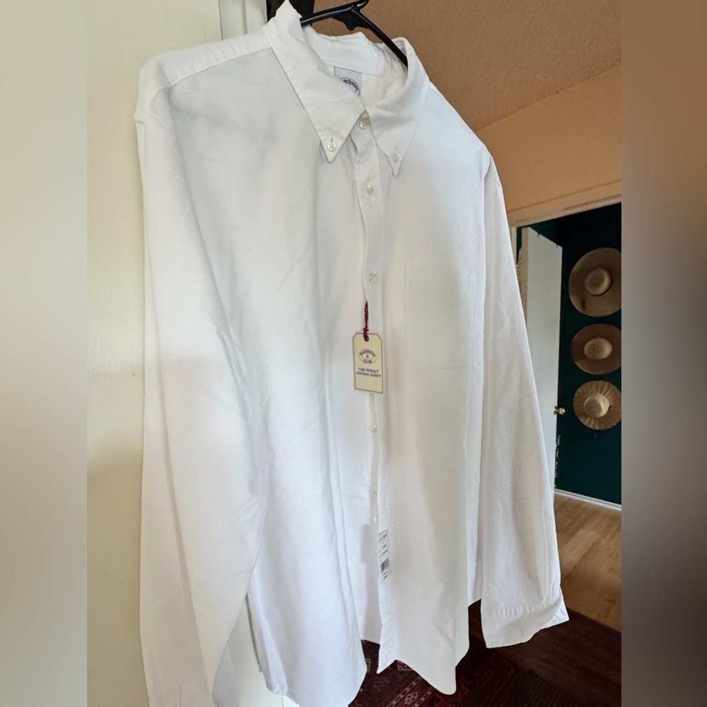 Classic Brooke Brothers, White Men's dress Shirt
